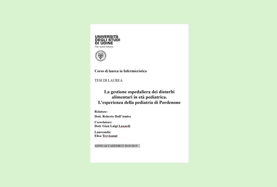 La gestione ospedaliera dei DCA in età pediatrica
